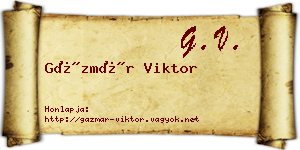 Gázmár Viktor névjegykártya